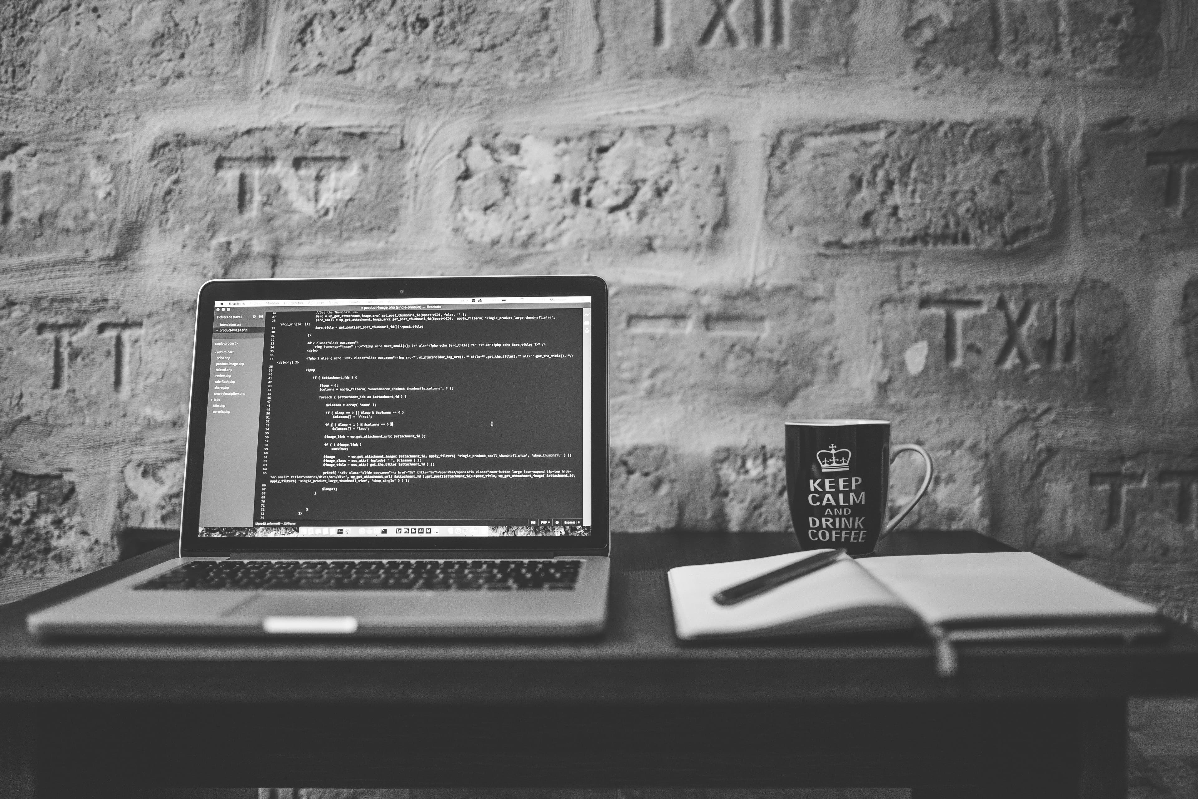 Laptop on desk